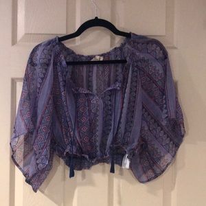 Sheer patterned crop top